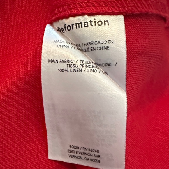 Reformation Monette Dress Red Lipstick Midi Spaghetti Strap Size 6 - Picture 8 of 8